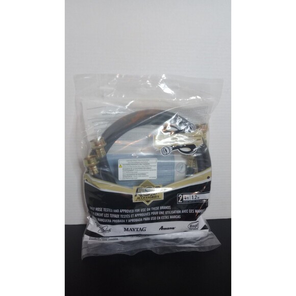 Whirlpool Other - FSP Whirlpool 8212546RP (2) 4-Foot Black Rubber Washer Hose (FC-4-1-K)